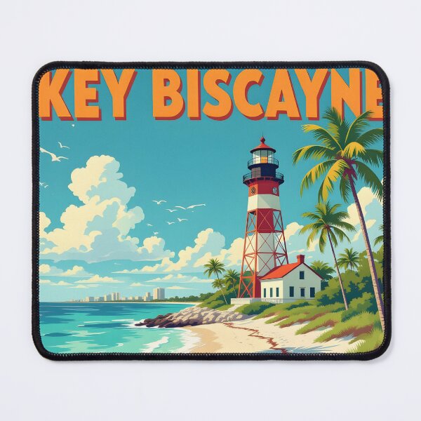 Item preview, Key Biscayne, Florida: Vintage-Style Painterly Travel Poster designed and sold by LSVart.