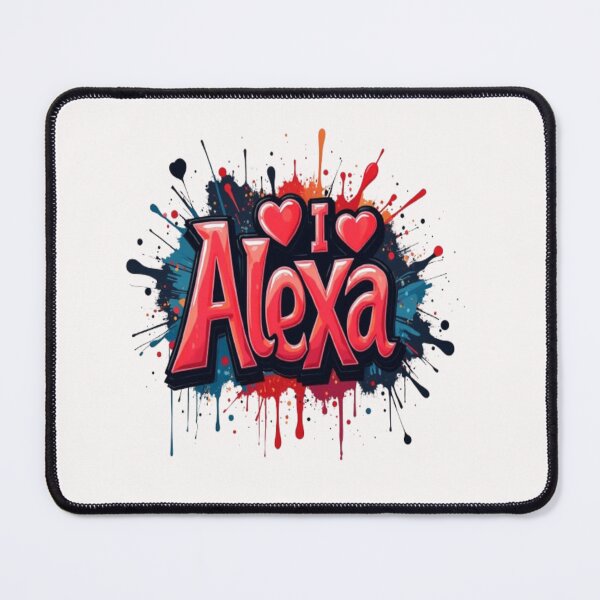 Item preview, I Love Alexa Graffiti Design – Bold Street Art Style designed and sold by ColorsSoul ⭐️⭐️⭐️⭐️⭐️.