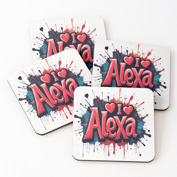 Item preview, I Love Alexa Graffiti Design – Bold Street Art Style designed and sold by ColorsSoul ⭐️⭐️⭐️⭐️⭐️.