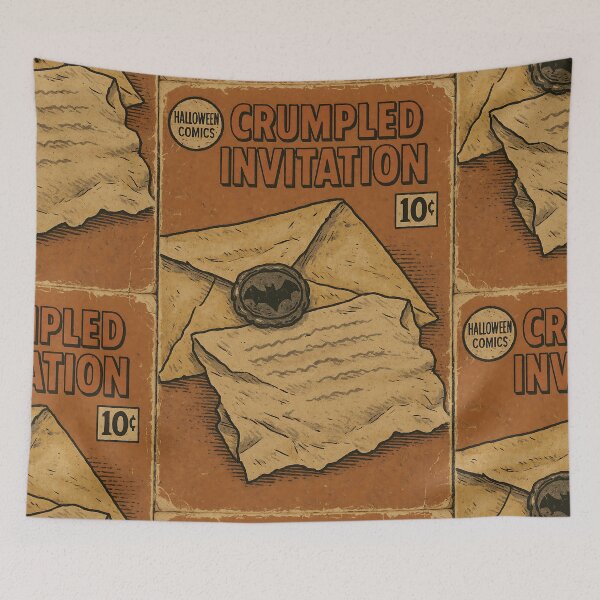 Item preview, Spooky Ephemera: Crumpled invitation designed and sold by bapupa.