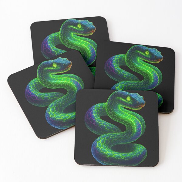 Item preview, Cyberpunk neon snake with bright contours and colors designed and sold by BreakingWorse.