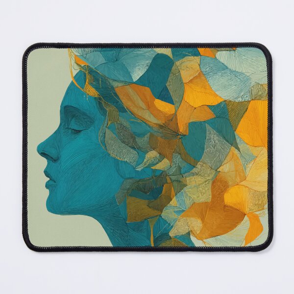 Item preview, Still Small Voice – Poetic Floral Silhouette in Blue and Gold designed and sold by Moss and Moon Studio.