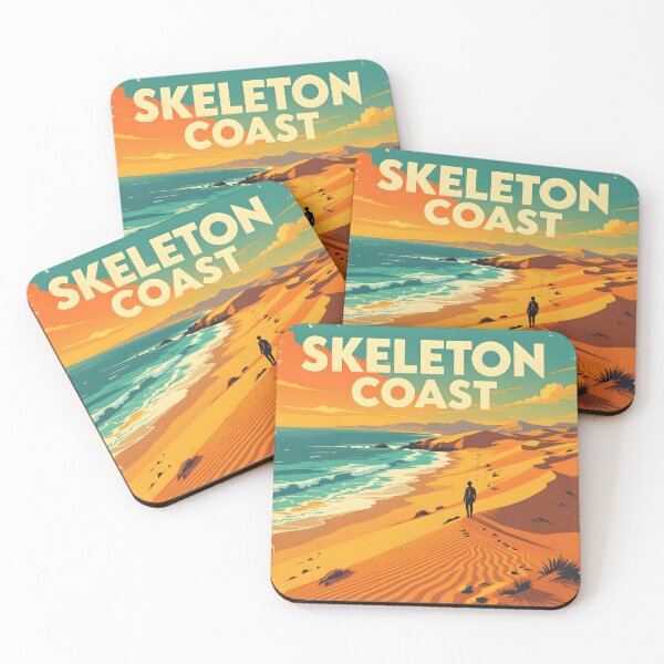 Item preview, Skeleton Coast, Namibia : Vintage-Style Painterly Travel Poster designed and sold by LSVart.