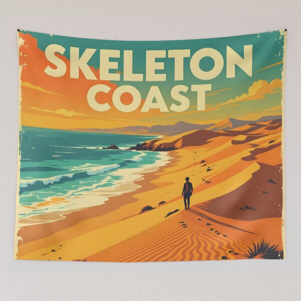 Item preview, Skeleton Coast, Namibia : Vintage-Style Painterly Travel Poster designed and sold by LSVart.
