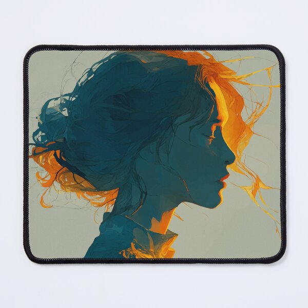 Item preview, Still Small Voice – Poetic Floral Silhouette in Blue and Gold designed and sold by Moss and Moon Studio.