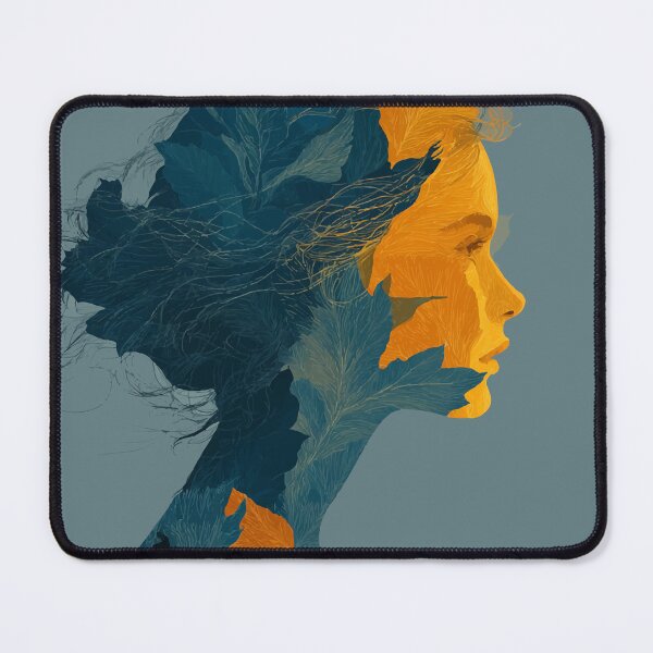 Item preview, Still Small Voice – Poetic Floral Silhouette in Blue and Gold designed and sold by Moss and Moon Studio.