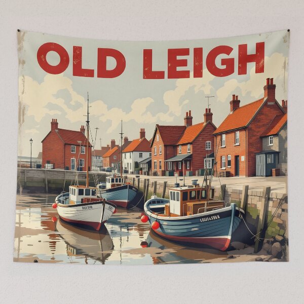 Item preview, Old Leigh, Essex: Vintage-Style Painterly Travel Poster designed and sold by LSVart.