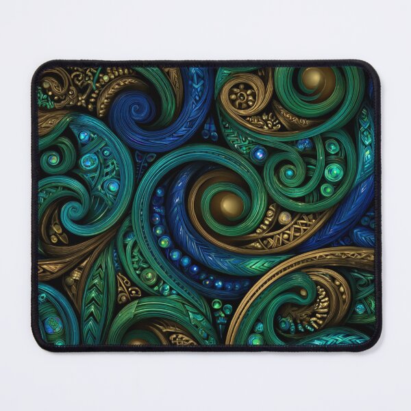 Item preview, New Zealand Māori Paua Pattern Koru Design 493 designed and sold by GrinGalore.