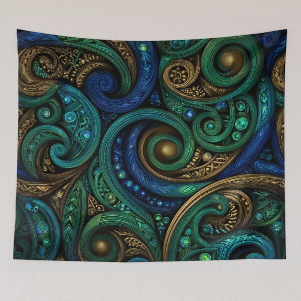 Item preview, New Zealand Māori Paua Pattern Koru Design 493 designed and sold by GrinGalore.