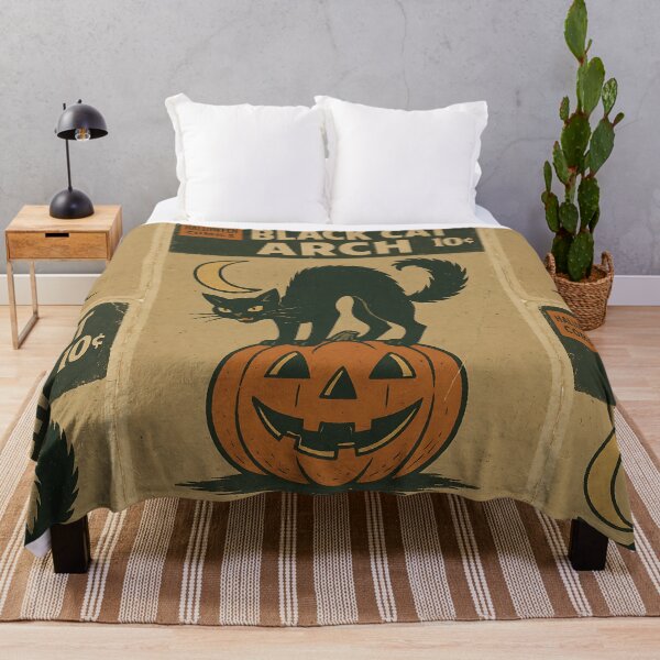 Item preview, Vintage Halloween Cover: Black cat arch designed and sold by bapupa.