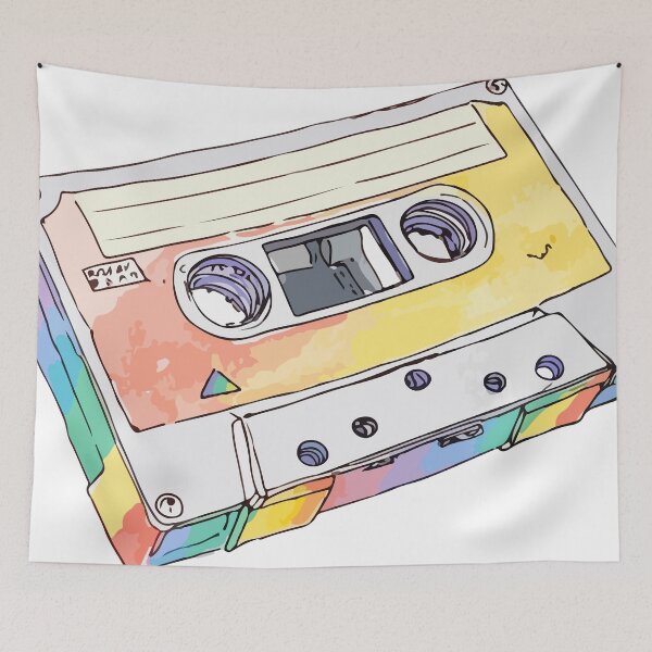 Item preview, Retro Rainbow Cassette Tape – Vintage Music Aesthetic Sticker designed and sold by Moss and Moon Studio.