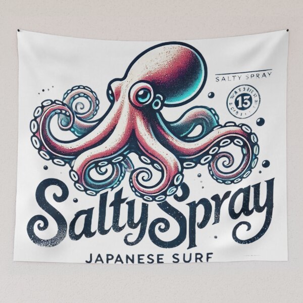 Item preview, Japanese Surf Octopus designed and sold by SaltySpraySurf.