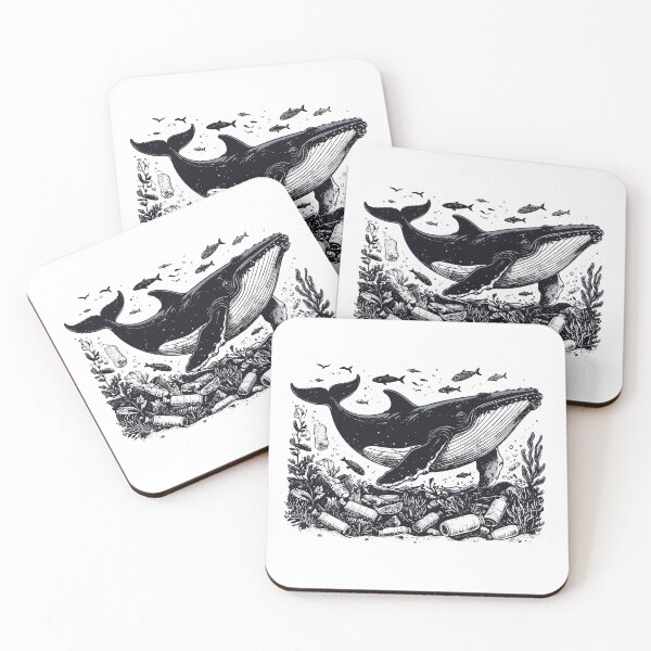 Item preview, Whale Struggling in Ocean Plastic Waste designed and sold by Artprintmaking.