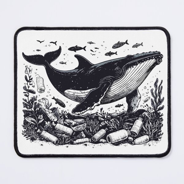 Item preview, Whale Struggling in Ocean Plastic Waste designed and sold by Artprintmaking.