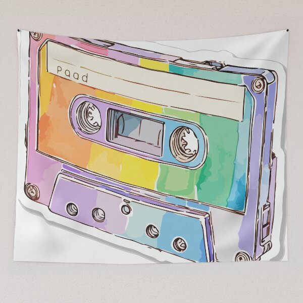 Item preview, Retro Rainbow Cassette Tape – Vintage Music Aesthetic Sticke designed and sold by Moss and Moon Studio.