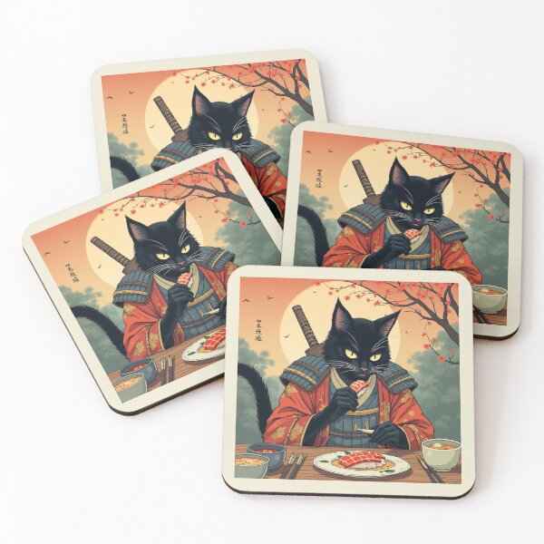Item preview, Samurai Cat Sushi Eater designed and sold by Atlantico54.
