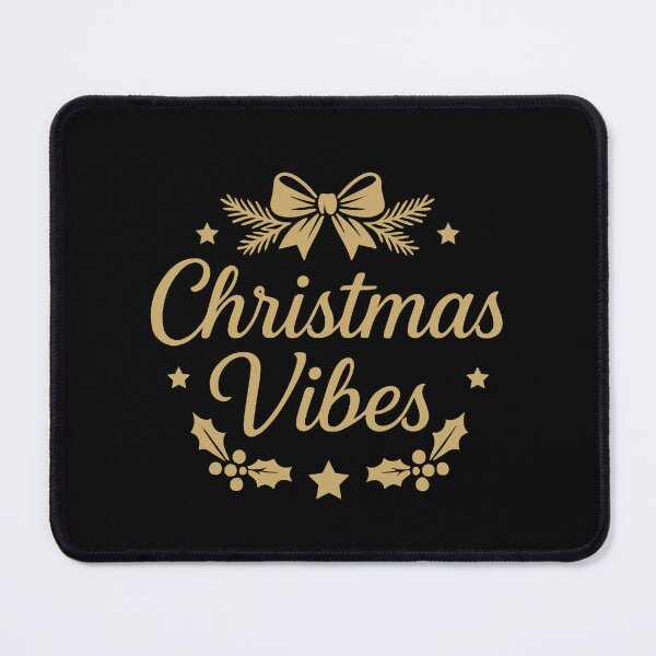 Item preview, Christmas Vibes Classy Gold Holiday Black T-Shirt designed and sold by DavidTeeStudio.