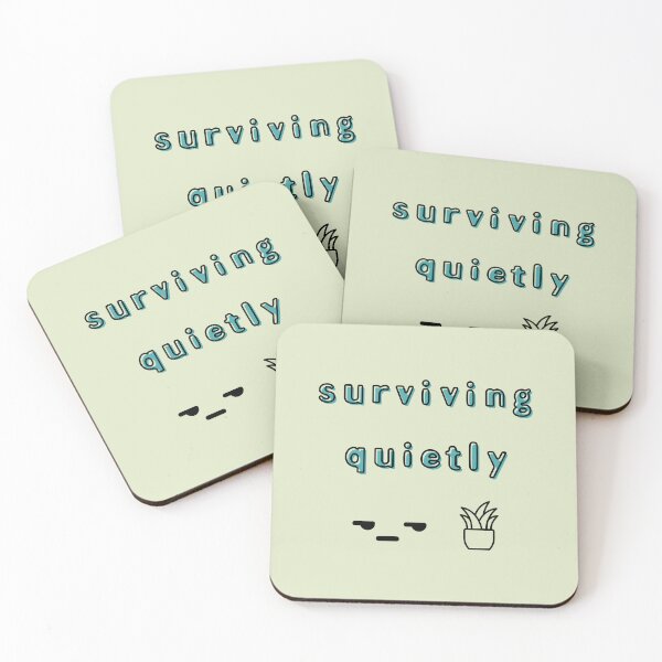 Item preview, Surviving Quietly – Low Battery Club Minimal Typography designed and sold by mintmono-studio.