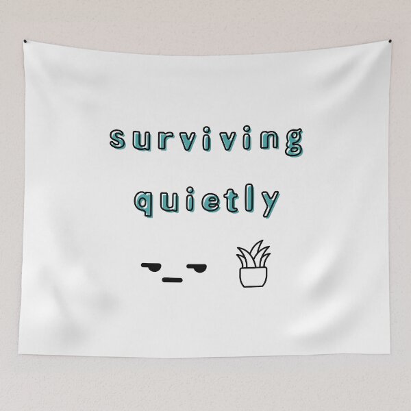 Item preview, Surviving Quietly – Low Battery Club Minimal Typography designed and sold by mintmono-studio.