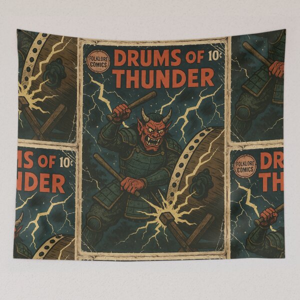 Item preview, Japanese Oni Demon Art: Drums of thunder designed and sold by bapupa.
