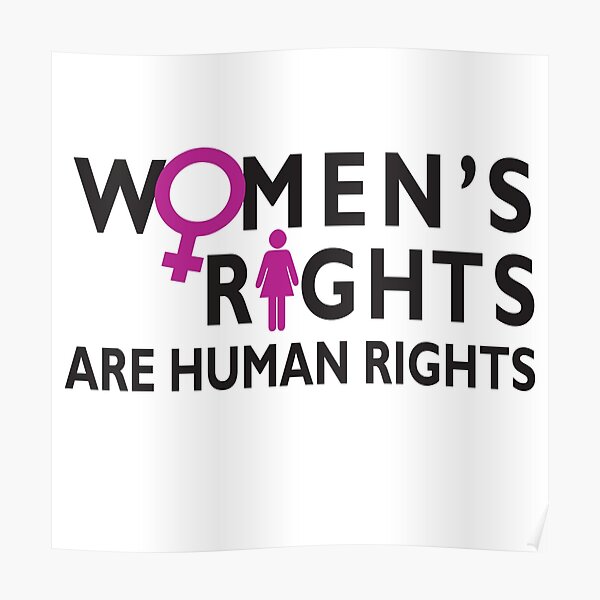 Womens Rights Are Human Rights Poster For Sale By Wordbubble Redbubble