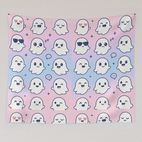 Item preview, “Cute Ghost Pattern – Pastel Aesthetic Design” designed and sold by Boo-U.