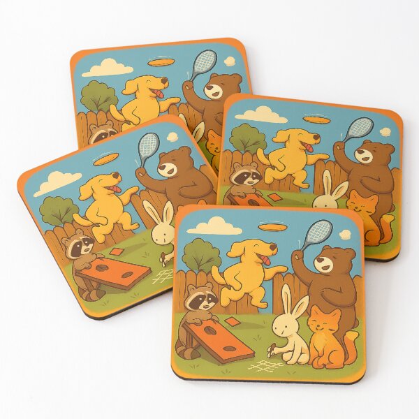 Item preview,    Backyard Party with Fun Animals designed and sold by AnimalAirtistry.