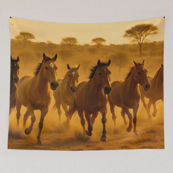 Item preview, Horses in epic evening atmosphere designed and sold by BreakingWorse.