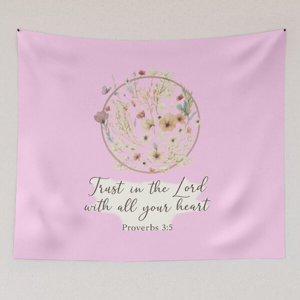 Item preview, Trust in the Lord Bible Verse Floral Art – Christian Encouragement Design for Faith, Mental Health & Well-Being designed and sold by AmenAlways.