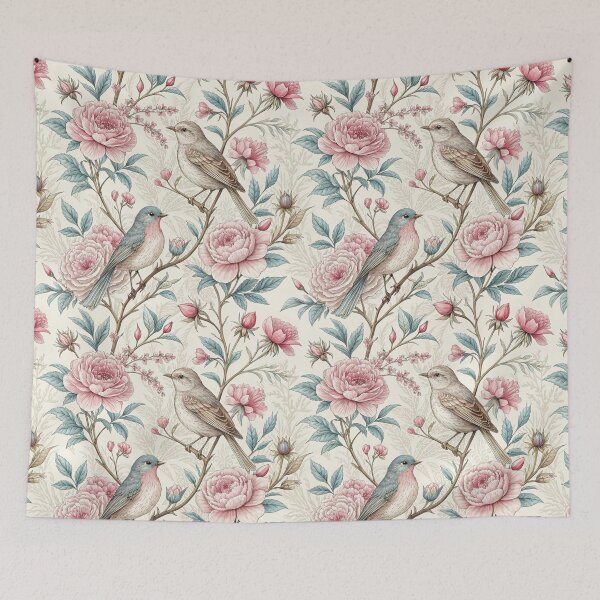 Item preview, Seamless repeating floral pattern Toile de Jouy designed and sold by Creative Line Prints.