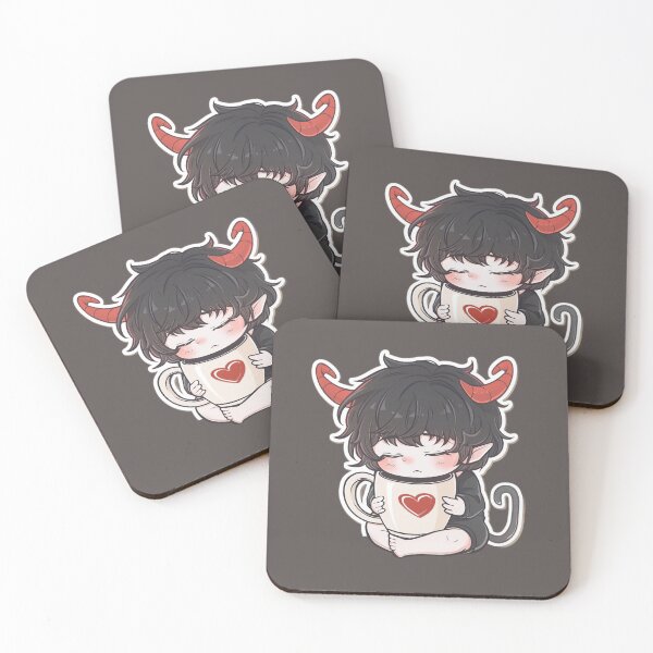 Artikelvorschau, Kawaii Chibi-Teufelchen mit Herz-Tasse-Kaffee – süßes Anime Design entworfen und verkauft von Meiersbeste.