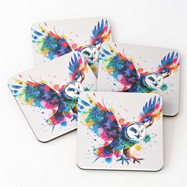 Item preview, Color Splash Owl in Flight Artwork designed and sold by Prachodayat Artworks.