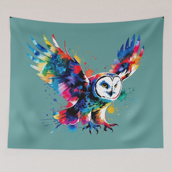 Item preview, Color Splash Owl in Flight Artwork designed and sold by Prachodayat Artworks.