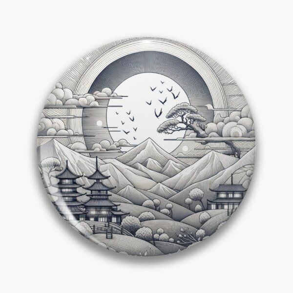 Item preview, Minimalist Japanese Landscape Line Art designed and sold by SholoStudio.