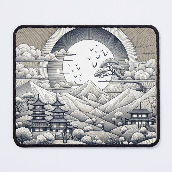 Item preview, Minimalist Japanese Landscape Line Art designed and sold by SholoStudio.