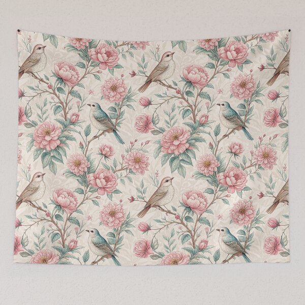 Item preview, Seamless repeating floral pattern Toile de Jouy designed and sold by Creative Line Prints.