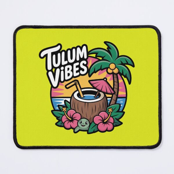 Item preview, Tulum Vibes Tropical Cartoon Sticker – Cute Coconut, Palm Tree & Sunset designed and sold by Timeless Design.