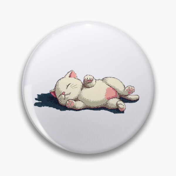Item preview, Pixel Art Sleepy Cat Lying on Back designed and sold by Bambooartist.