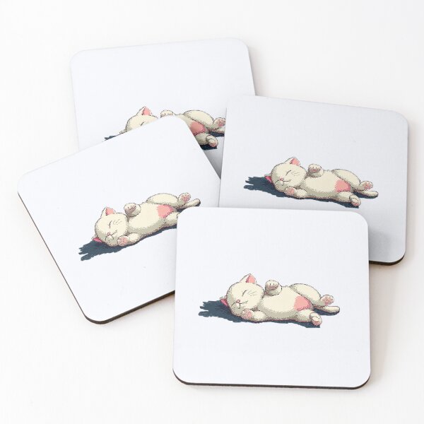 Item preview, Pixel Art Sleepy Cat Lying on Back designed and sold by Bambooartist.