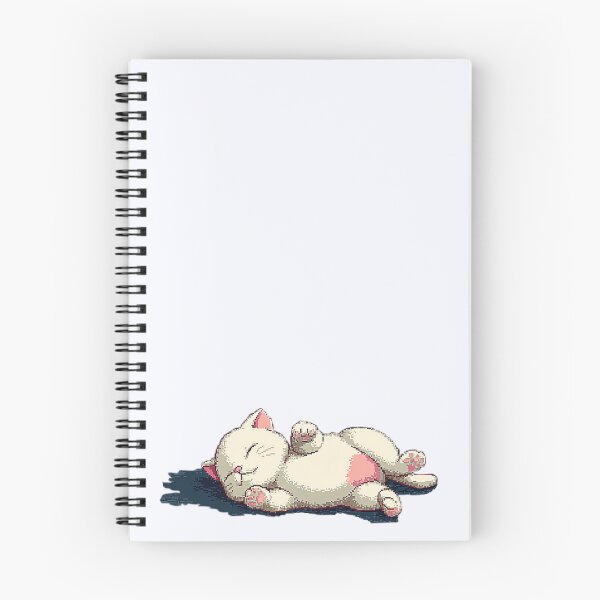 Item preview, Pixel Art Sleepy Cat Lying on Back designed and sold by Bambooartist.