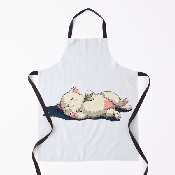 Item preview, Pixel Art Sleepy Cat Lying on Back designed and sold by Bambooartist.