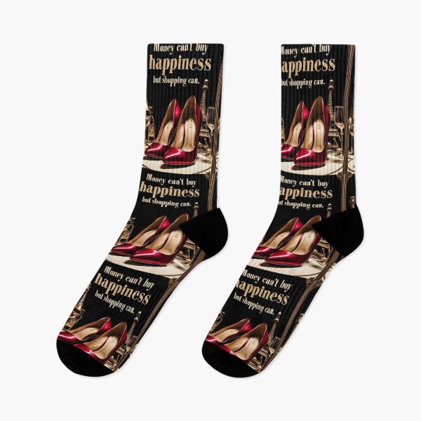 Item preview, Money Can’t Buy Happiness… But Shopping Can – Luxury Heels Art Print designed and sold by RAKO13.