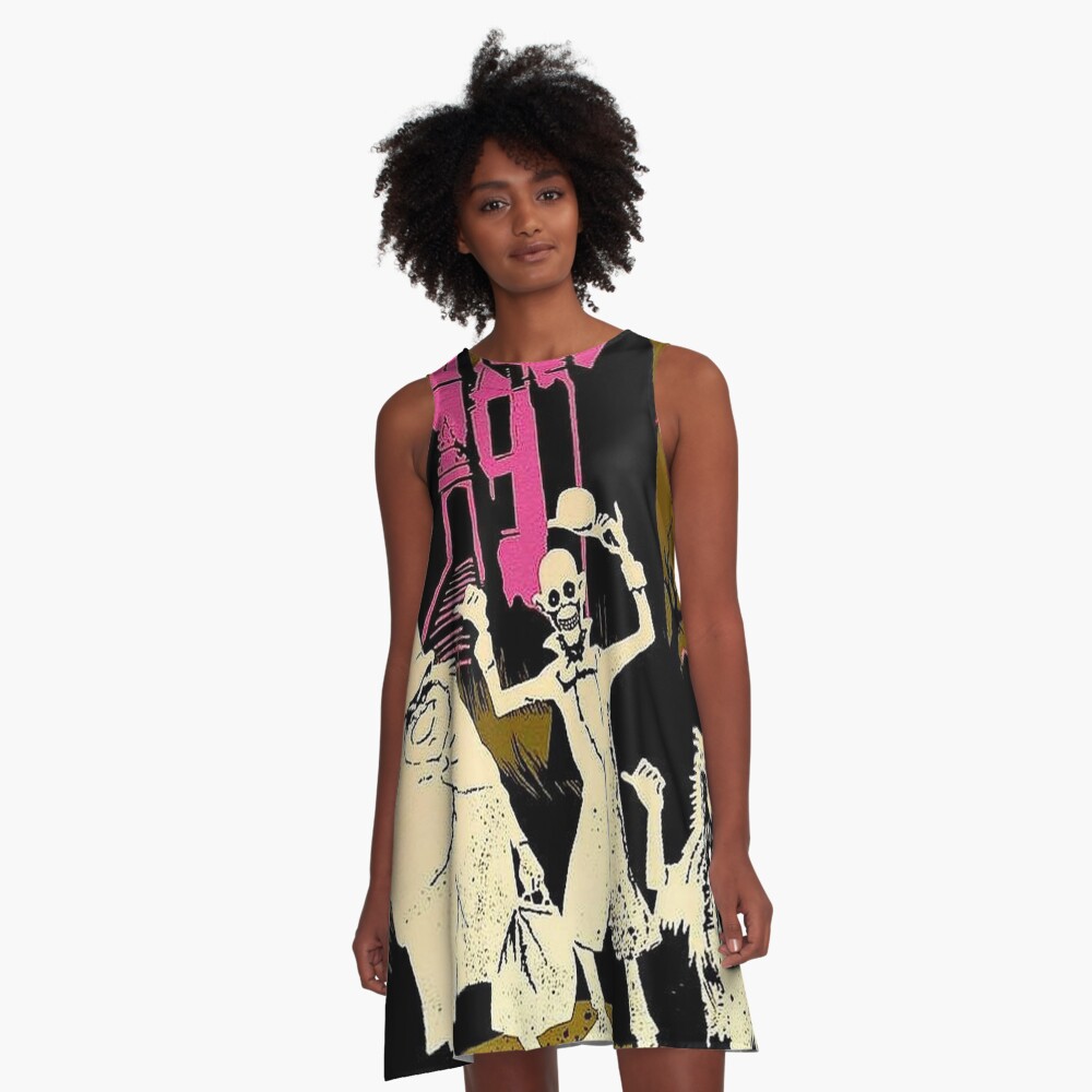 HAUNTED MANSION : Vintage Liberty Square Advertising Print A-Line Dress