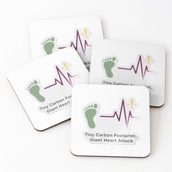 Item preview, Tiny Carbon Footprint Sticker | Giant Heart Attack Funny Eco Anxiety Humor designed and sold by Mojo Creations Studio.