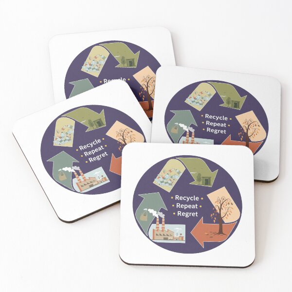 Item preview, Recycle Repeat Regret Sticker | Sarcastic Environmental & Climate Change Humor designed and sold by Mojo Creations Studio.