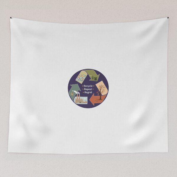 Item preview, Recycle Repeat Regret Sticker | Sarcastic Environmental & Climate Change Humor designed and sold by Mojo Creations Studio.