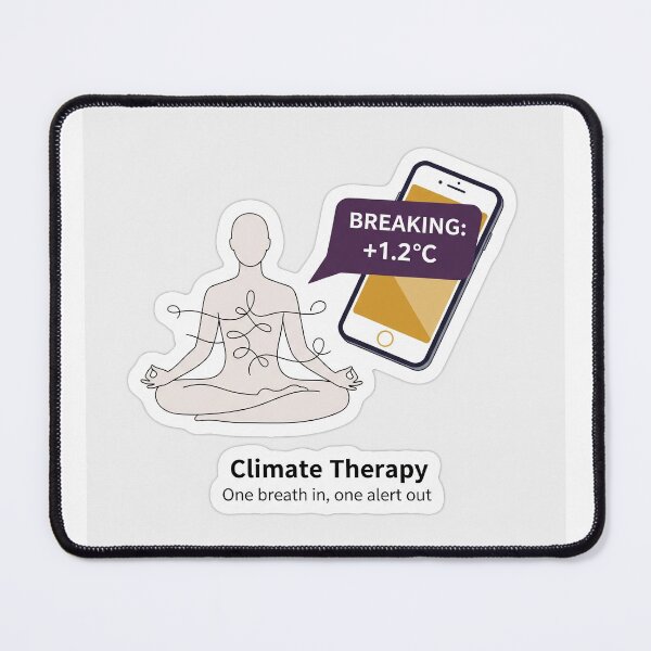 Item preview, Climate Therapy Sticker | Funny Doomscrolling & Mental Health Humor designed and sold by Mojo Creations Studio.