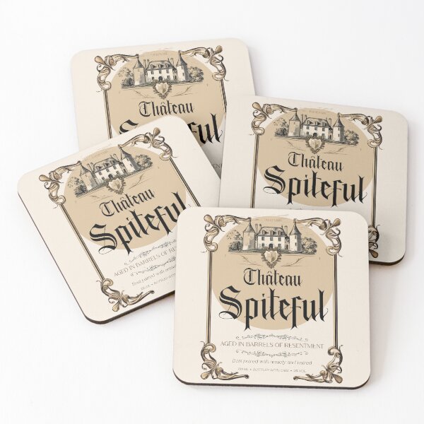 Item preview, Château Spiteful – Vintage Parody Wine Label Design designed and sold by Faerestry.