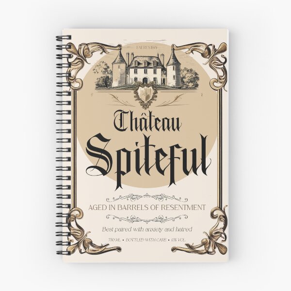Item preview, Château Spiteful – Vintage Parody Wine Label Design designed and sold by Faerestry.
