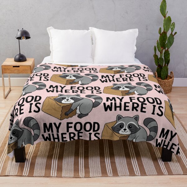Item preview, Funny Raccoon Illustration – Where Is My Food Cartoon Design designed and sold by graphicnew.